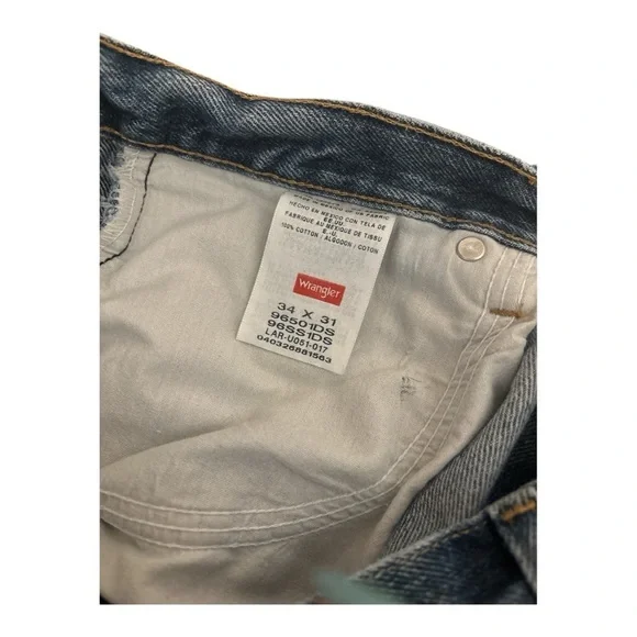 Wrangler Blue Straight Jeans Vintage Style Size 34x31 - Picture 3 of 3